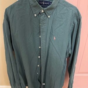 Vintage Ralph Lauren Classic Button-Down Sage Cotton Shirt